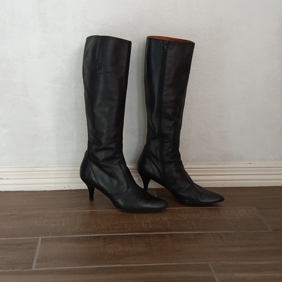 J. Crew Shoes - J Crew Rivington Long Black Kitten Heel Italian Boots Size 9 1/2